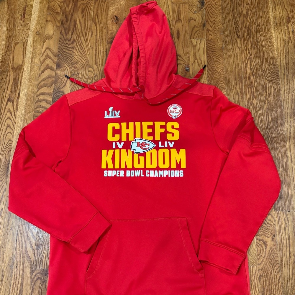 Fanatics Mens Kansas City Chiefs Super Bowl LIV Champions Red Hoodie Large